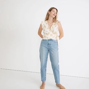 Madewell Flutter-sleeve wrap Top in Amalfi floral